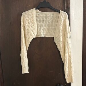 Cream Cable-Knit Bolero Shrug - Women's Sweater